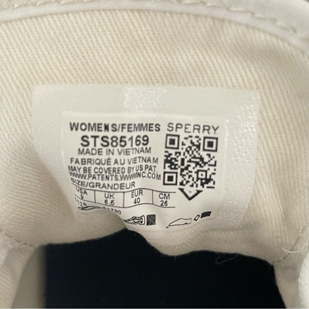 BNWT Sperry Top Sider White Canvas Lace-Up Sneakers - Picture 5 of 6